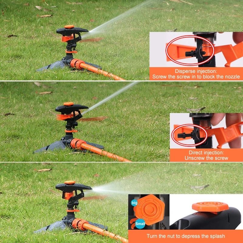Upgraded 360 Degree Rotating Garden Water Sprinkler with Adjustable Angle and Large Coverage