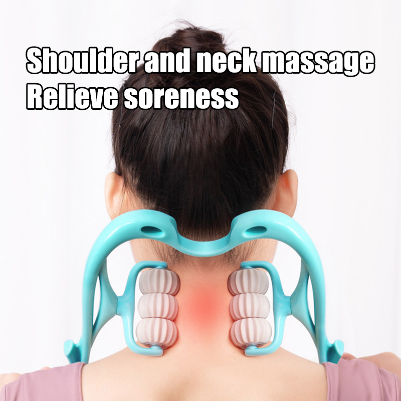 Manual Neck Clamp Cervical Neck Massager, Multifunctional Kneading Roller, 6-Ball Shoulder And Neck Relaxation Massager