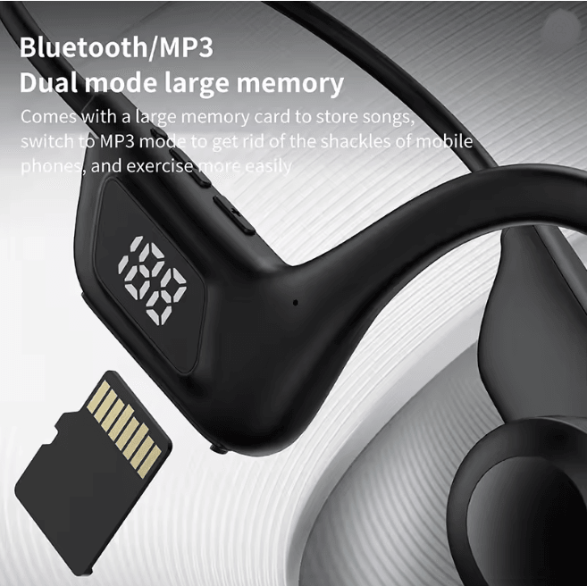Bone Conduction Wireless Earphones for Sports Swimming and Running Bluetooth Headphones