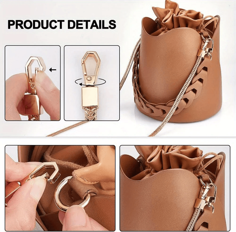 LuxeLink 7mm Flat Metal Bag Chain Strap Replacement for Shoulder and Crossbody Bags