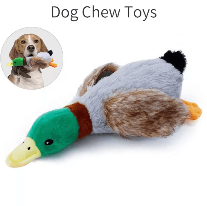 Plush Squeaky Dog Toy Cute Duck With Rope for Chewing and Tooth Cleaning Pet Accessories