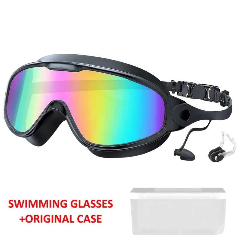 Large Frame Adult Swim Goggles with Anti-Fog Coated Lens and UV Protection