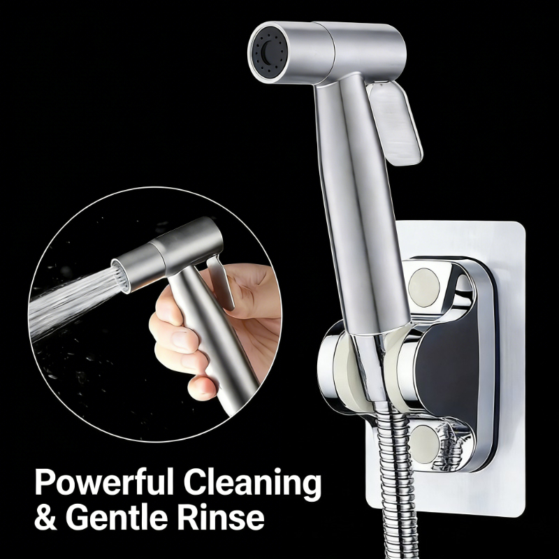 High Pressure Flushing Stainless Steel Toilet Bidet Sprayer Set for Bathroom Cleaning
