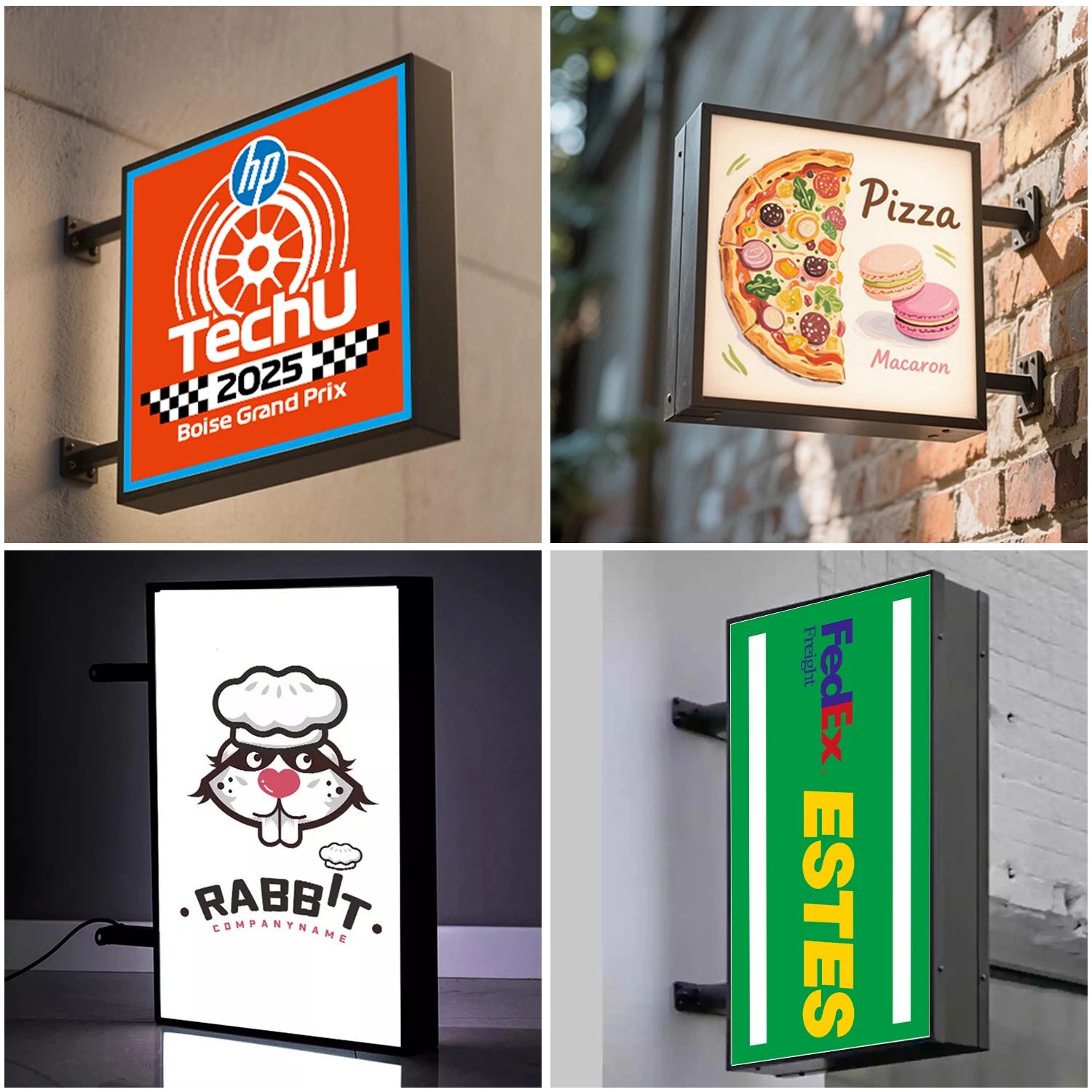 Custom LED Round Business Sign Double Sided Illuminated Logo Display