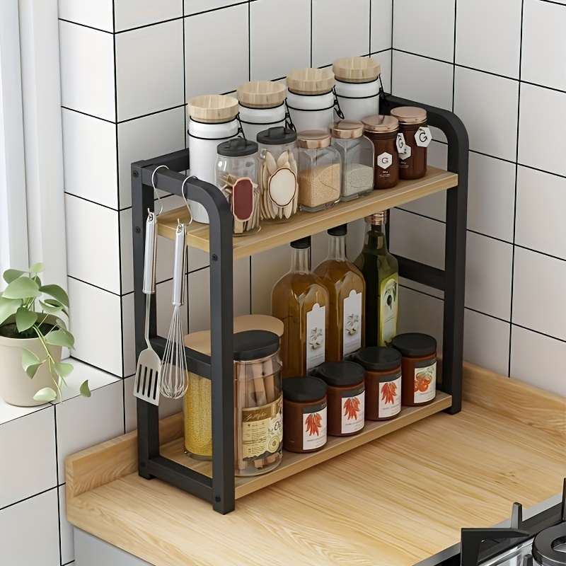 Metal Countertop Shelf - Space Saving Organizer for Coffee, Mugs & Condiments, Rustproof Kitchen Rack