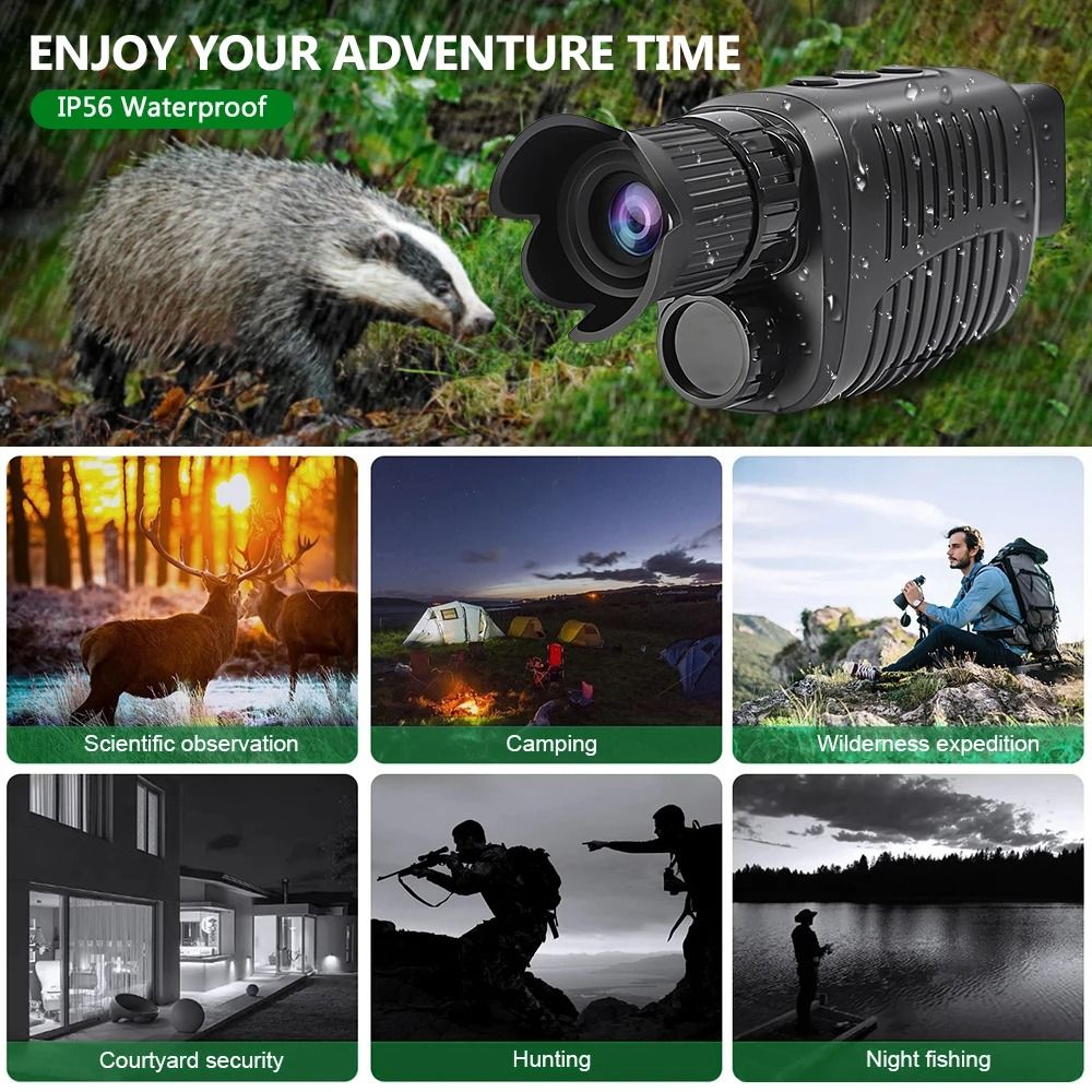 1080P HD Monocular Night Vision Device | Infrared Camera with 10X Digital Zoom & 1000M Range