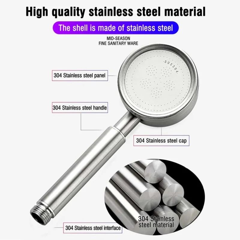 SUS 304 Stainless Steel High Pressure Handheld Shower Head