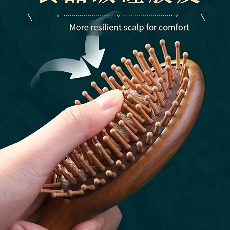 Luxurious Sandalwood Air Cushion Comb | Artisan Scalp Massaging Hairbrush
