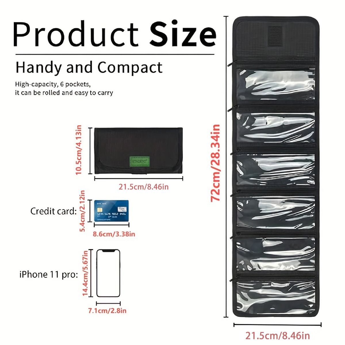 STACEYO | Black Oxford Cloth Folding Travel Wallet