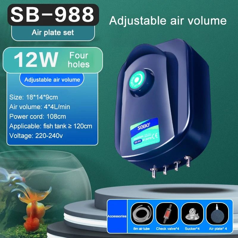 Silent Aquarium Oxygen Air Pump with Adjustable Air Volume
