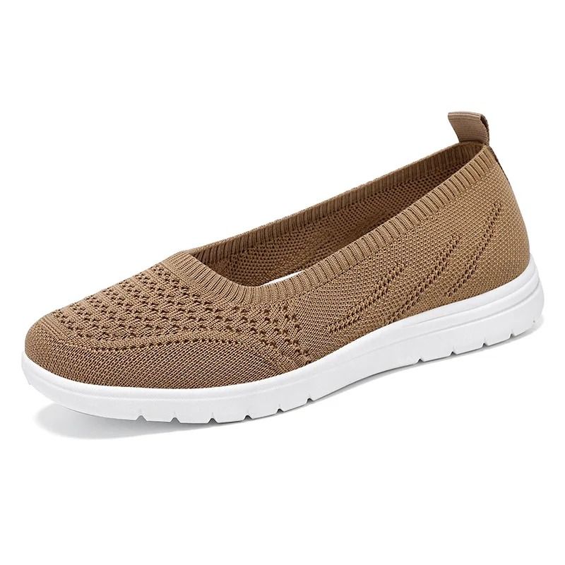 Women slip on breathable mesh flat loafers lightweight casual walking shoes