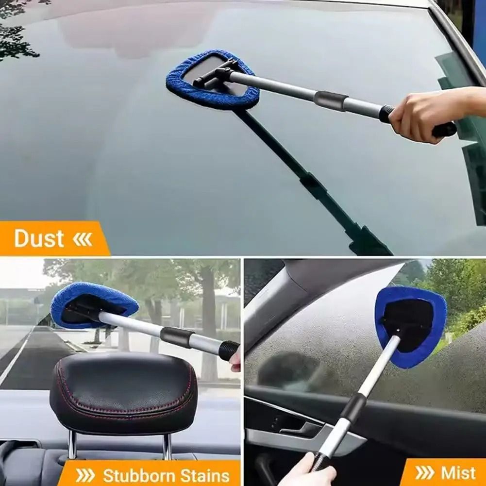 Telescopic Windshield Brush Microfiber Window Glass Cleaner Mist Eliminator