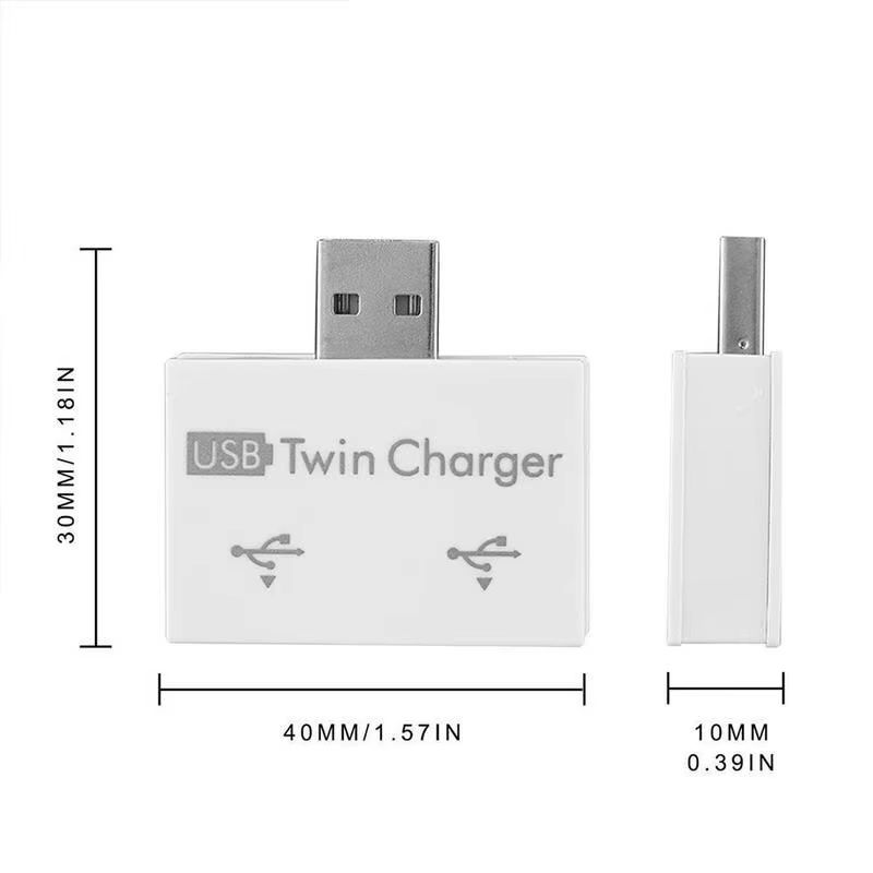 USB Dual-Port OTG Current Extender and Charging/Data Splitter Adapter