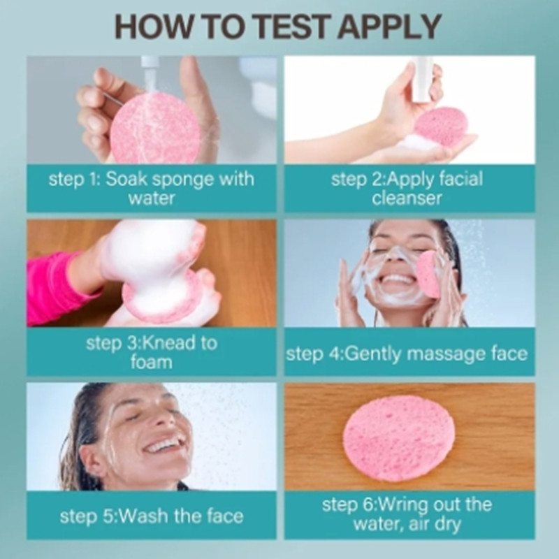 Foaming Face Puff, Natural Wood Pulp Face Wash Puff, Cleansing Sponge