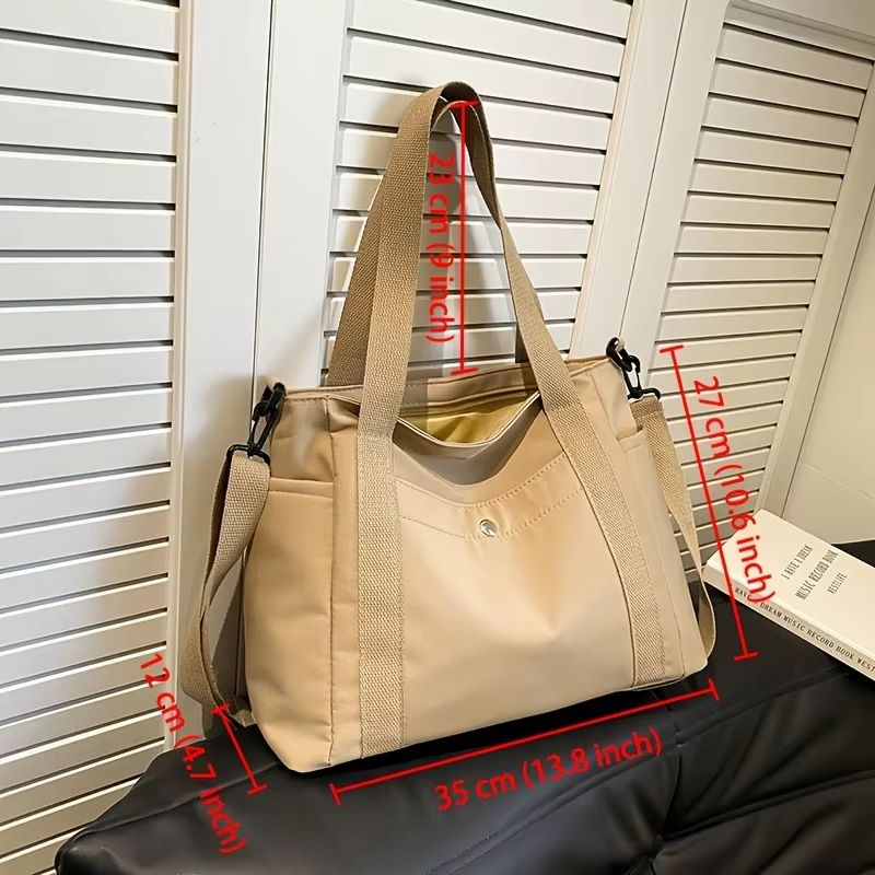 Large Capacity Nylon Crossbody Bag – Lightweight Casual Messenger Shoulder Bag with Removable Strap