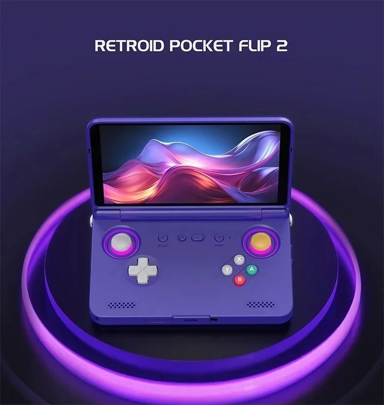 Retroid Pocket Flip 2 Retro Handheld Game Console with Android 13 and 5.5 Inch AMOLED Display