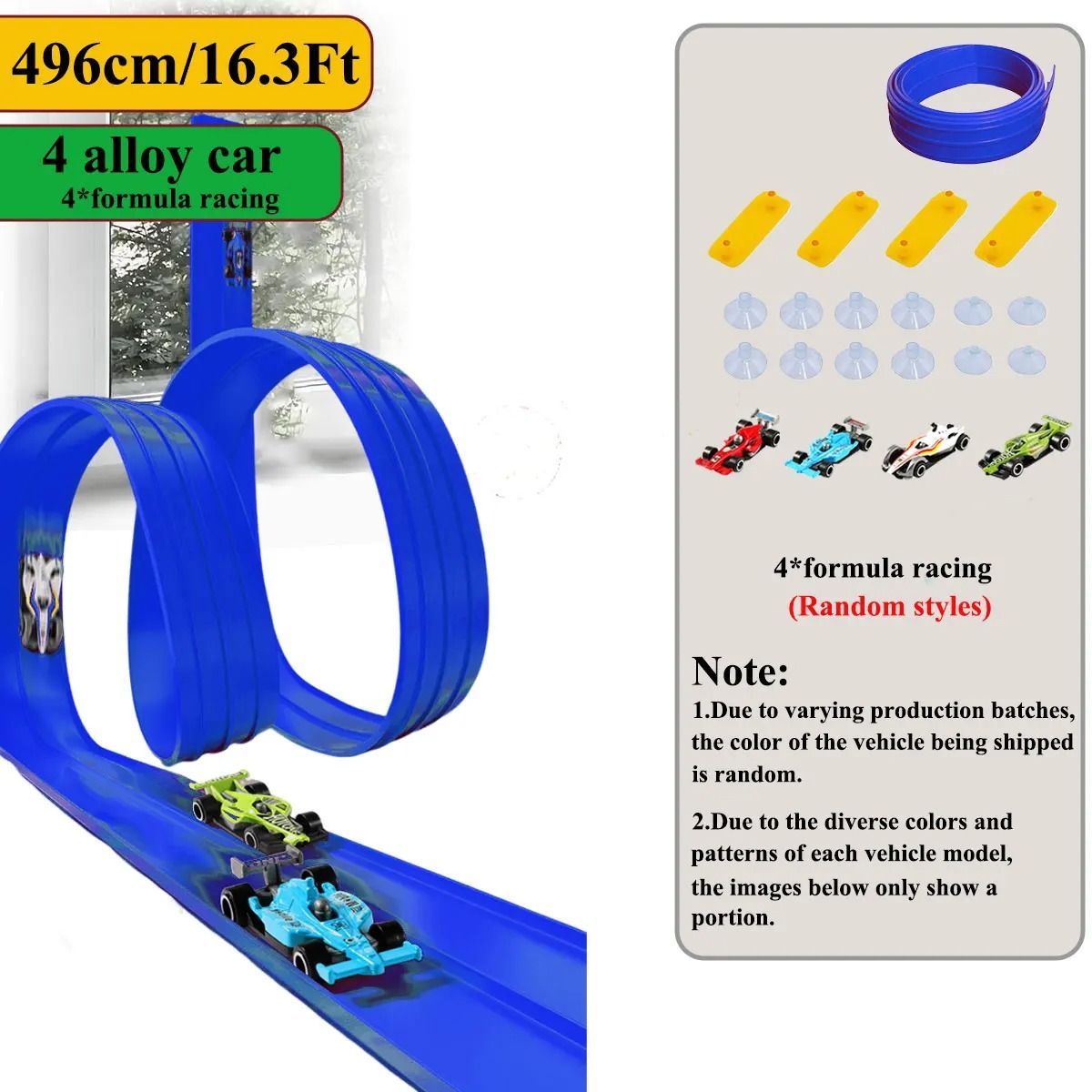 Flexible Racing Track Toy with Mini Car DIY Rail Playset for Kids