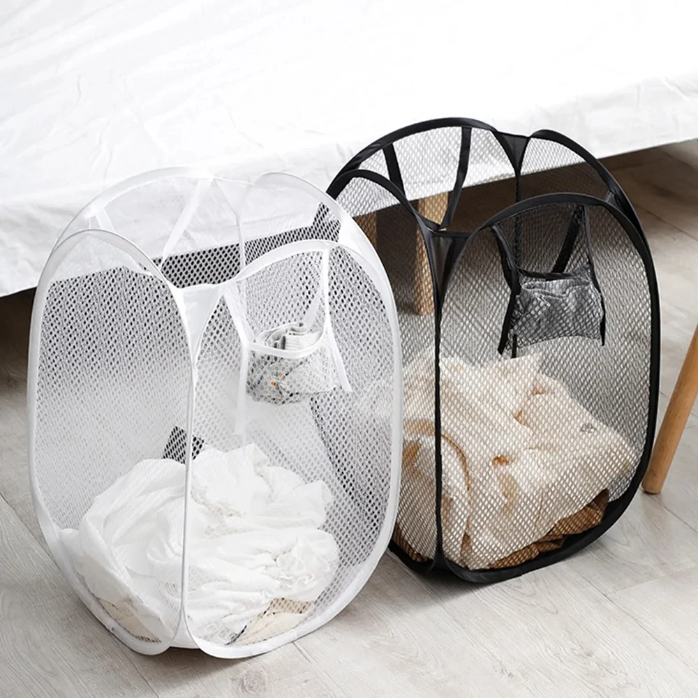 Portable Dirty Clothes Basket Skeleton Foldable and Ventilated for Easy Storage