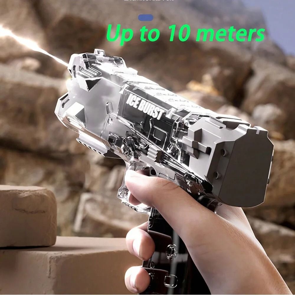 Transparent Desert Eagle Water Toy Gun with Manual Burst Performance