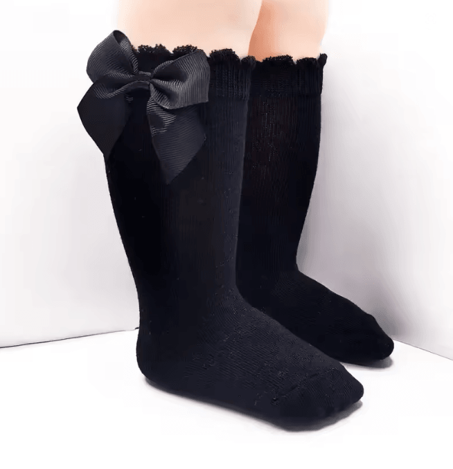 Baby Girls Knee High Bow Socks Sweet Long Tube Leg Warmer Socks 0 to 6T