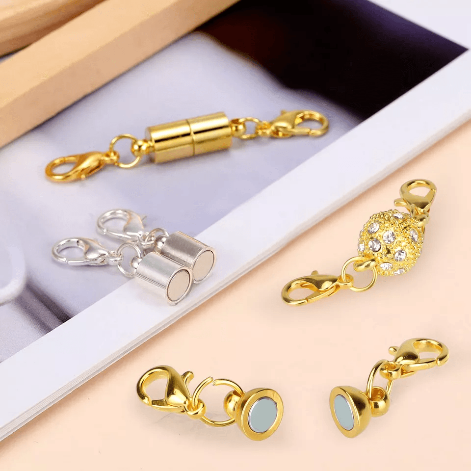 16Pcs Magnetic Lobster Clasp Claw Hook Set, Strong Snap Converter,Jewelry Necklace Making, Secure Magnetic Jewelry
