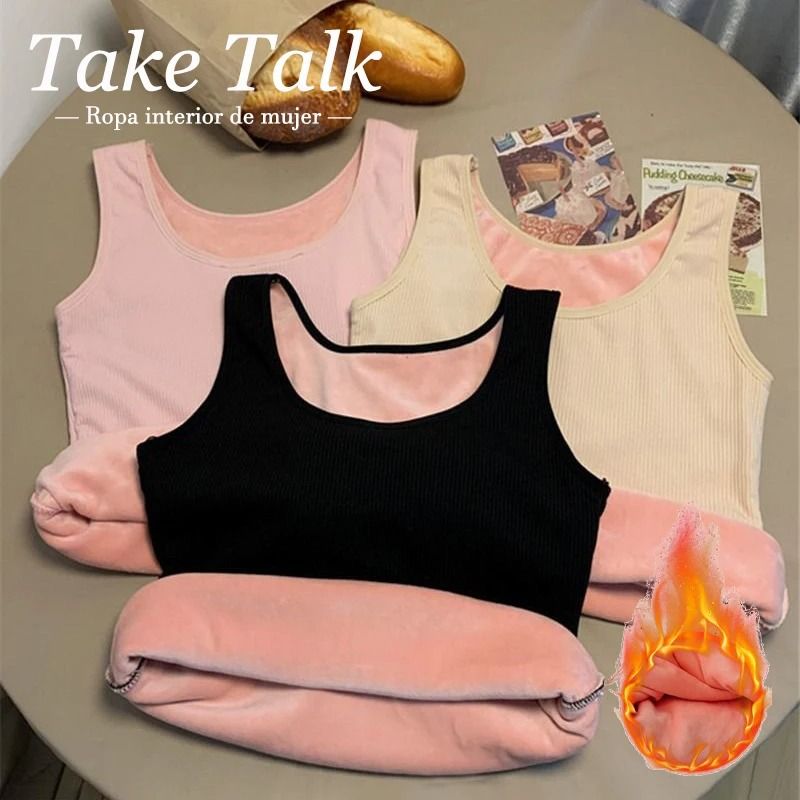 Womens Velvet Thermal Seamless Undershirt Sleeveless Top
