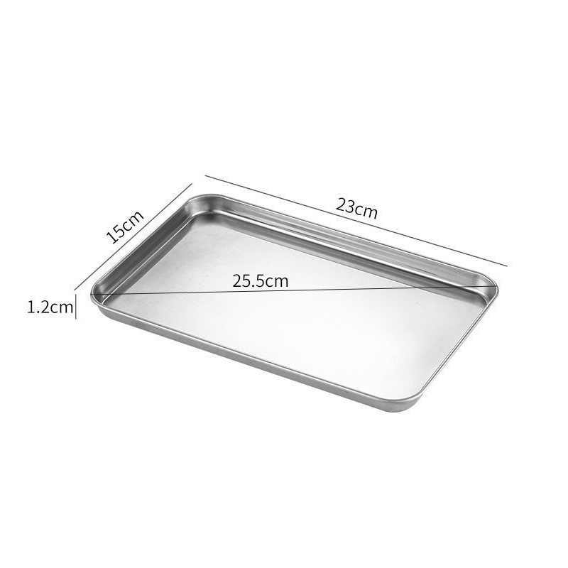 Stainless Steel Rice Noodle Serving Tray Rectangle Buffet Presentation Plate