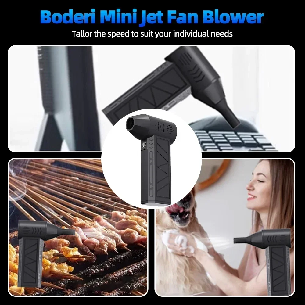 Rechargeable Electric Turbo Jet Fan, 130000 RPM Mini Air Blower, Air Duster, 3 Gear Turbo Blower, Industrial Duct Fan