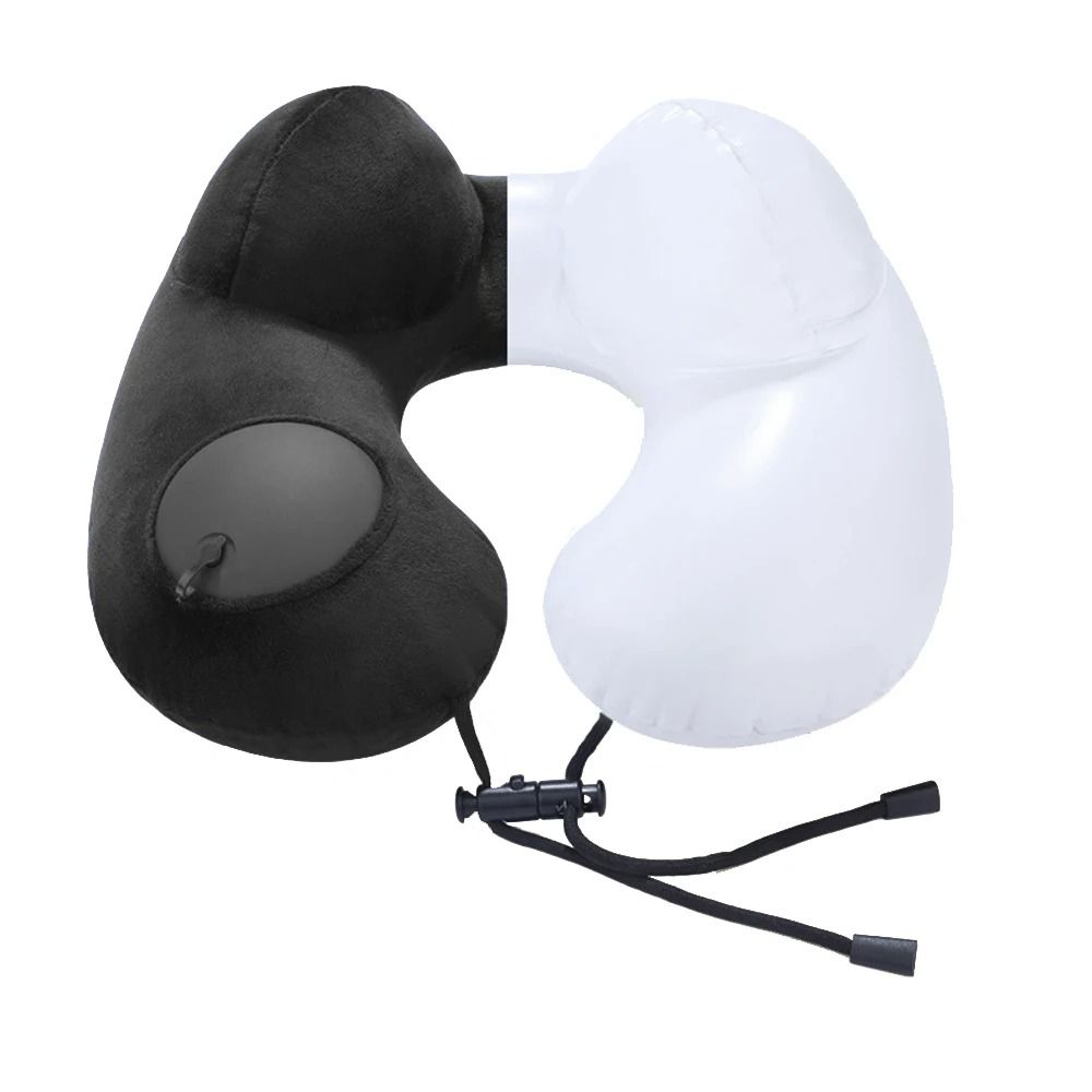 Portable Inflatable Neck Pillow with Detachable Cover for Travel Camping and Business