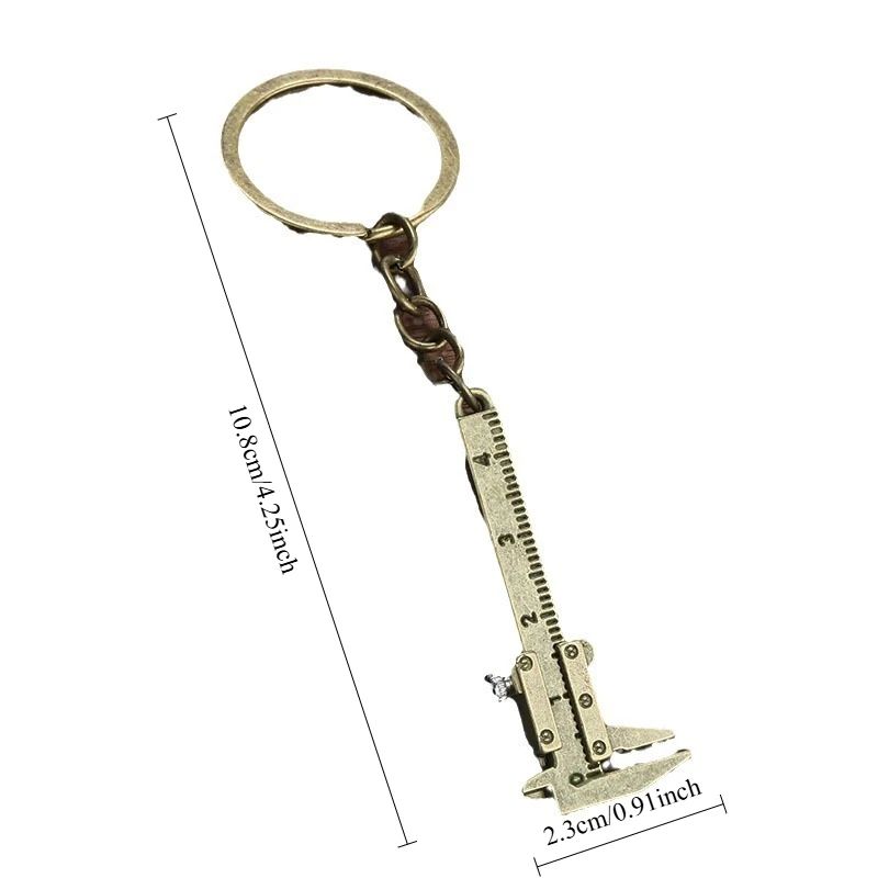 Mini Vernier Caliper Keychain Trendy Decorative Charm for Keys Bags and Backpacks