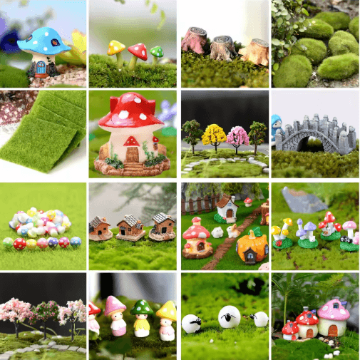 Mini Fairy Garden Accessories Set DIY Miniature Figurines for Garden & Dollhouse Decor