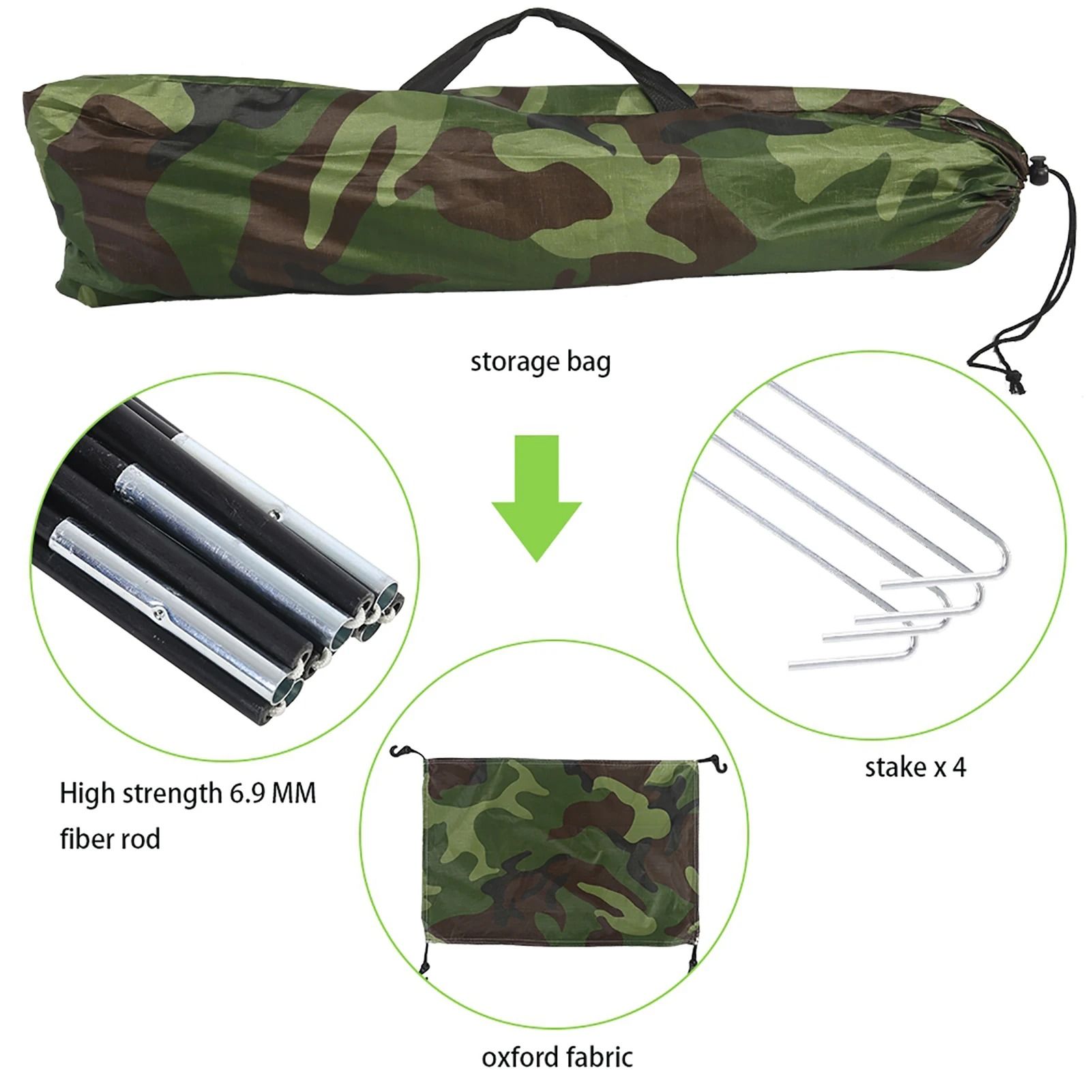 Outdoor Camouflage One-Person Tent | UV Protection & Waterproof Camping Shelter | Professional Hiking Gear
