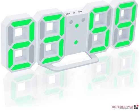 LED Big Wall Clock, USB Powered Digital Alarm, Snooze Function, Auto Brightness