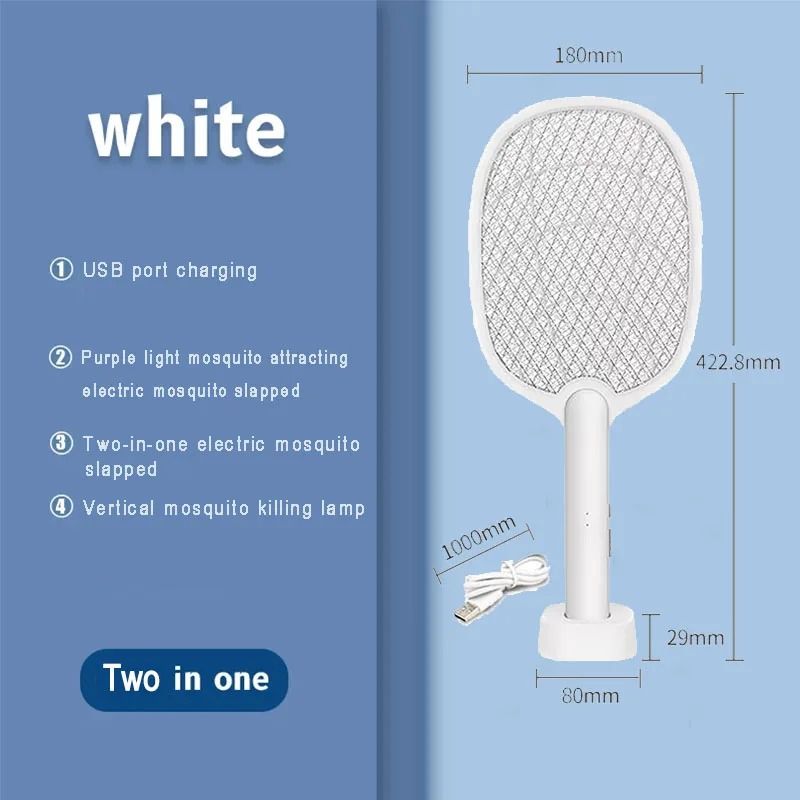 5-in-1 USB Rechargeable Electric Mosquito Swatter Racket