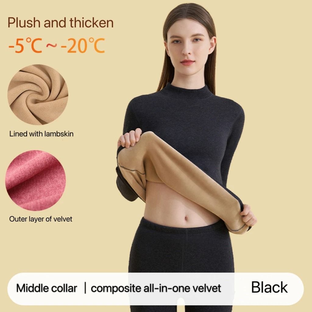 Womens Ultra Thick Thermal Underwear Set Seamless Long Sleeve Winter Clothing