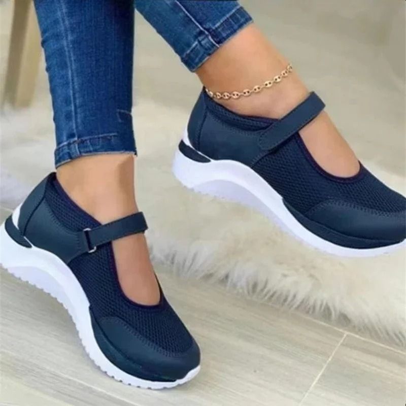 Womens Casual Knitted Sneakers with Thick Sole