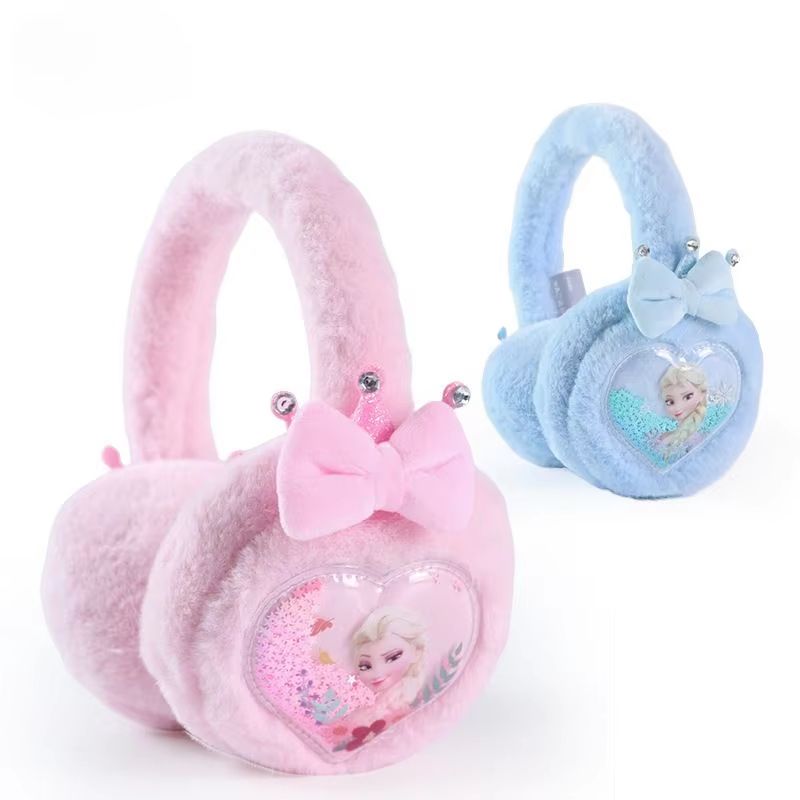Hasbro Elsa Plush Earmuffs for Kids, Thick Warm Cartoon Ear Warmers