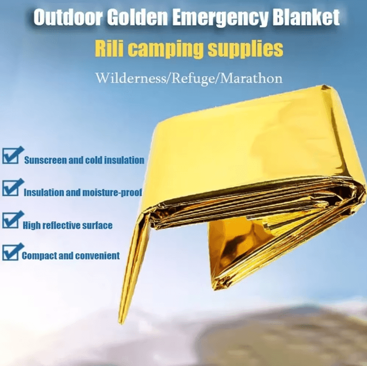 Ultra-Light Emergency Thermal Poncho Blanket – Waterproof Mylar Survival Poncho for Camping, Hiking & Emergency Kits