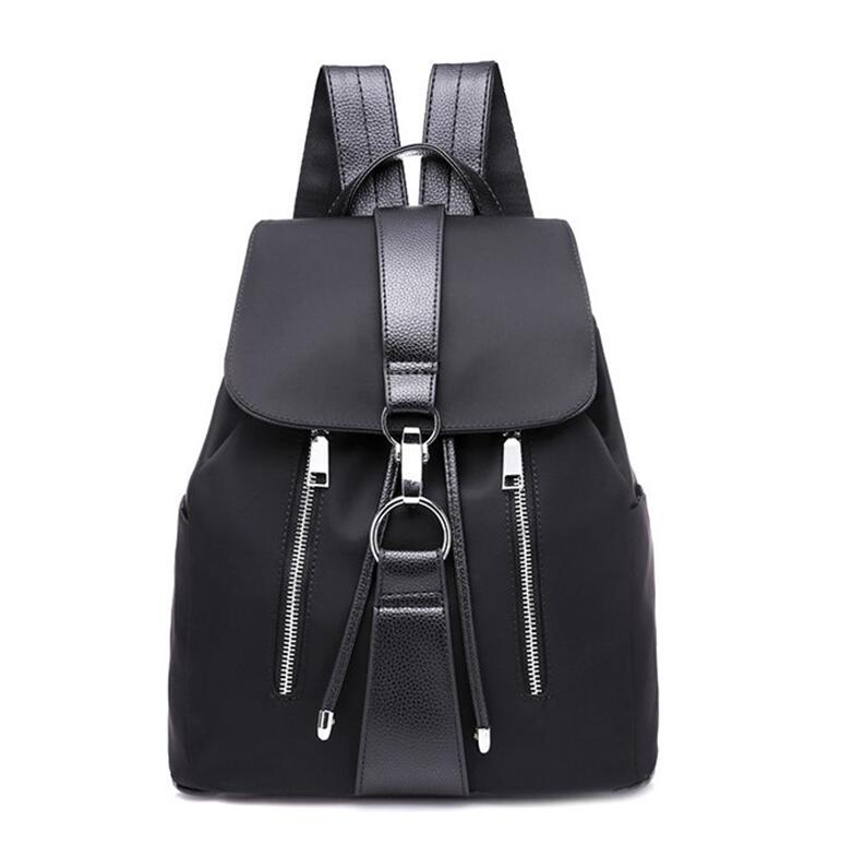 High Capacity Nylon Women Backpack Stylish Travel School Bag