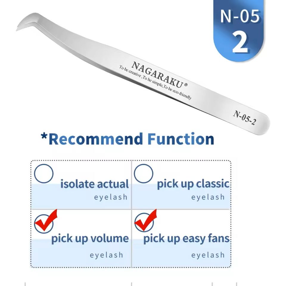 Womens Stainless Steel Eyelash Extension Tweezers
