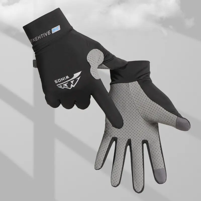 Breathable Ice Silk Full Finger Gloves for Sun Protection – Anti-Slip Gloves for Riding, Fishing, and Kayaking