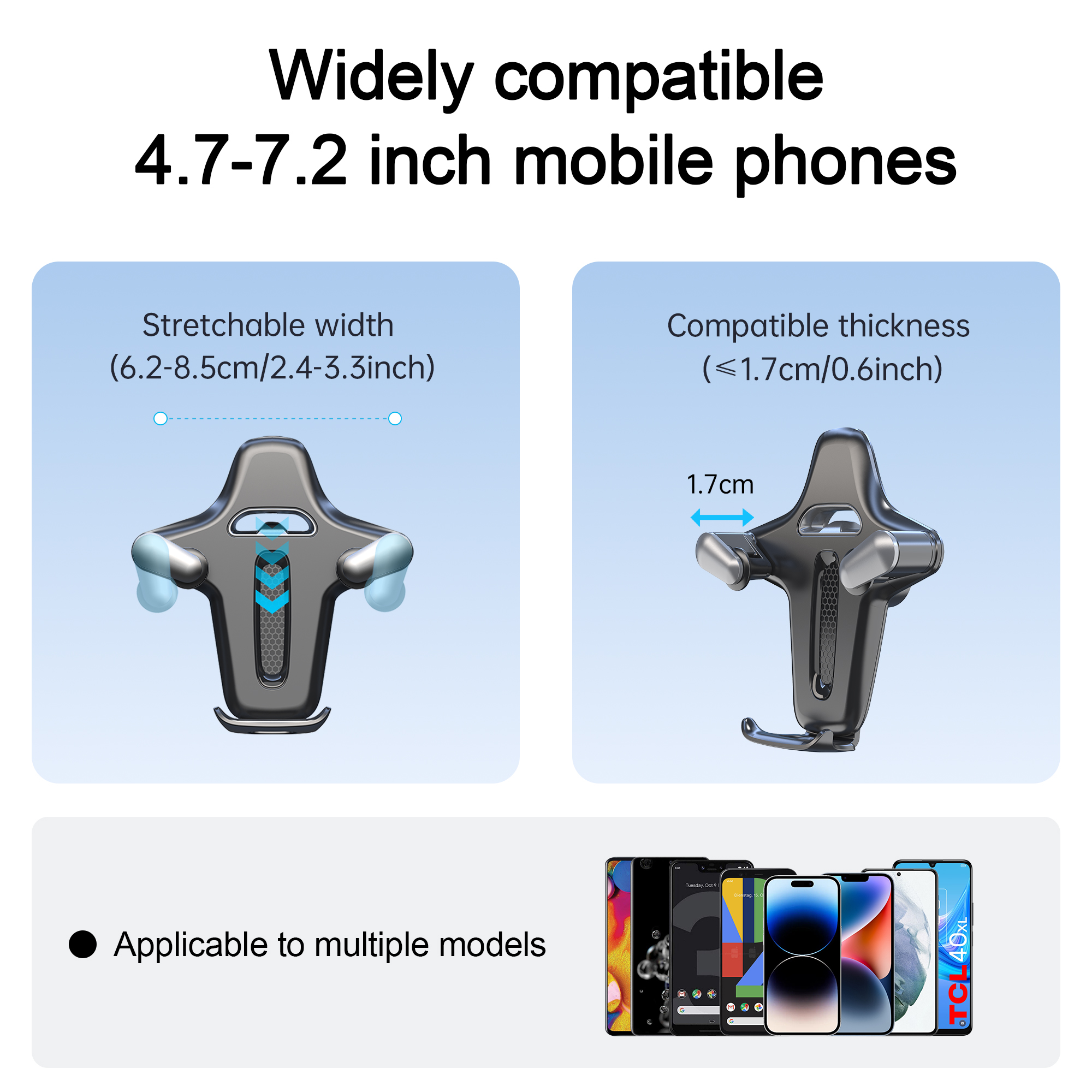 Sturdy CD Slot Phone Mount with One Hand Operation Design, Compatible with All Smartphone Mobile