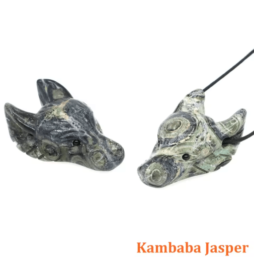 SpiritWolf Crystal Wolf Head Pendant – Hand-Carved Gemstone Necklace Charm