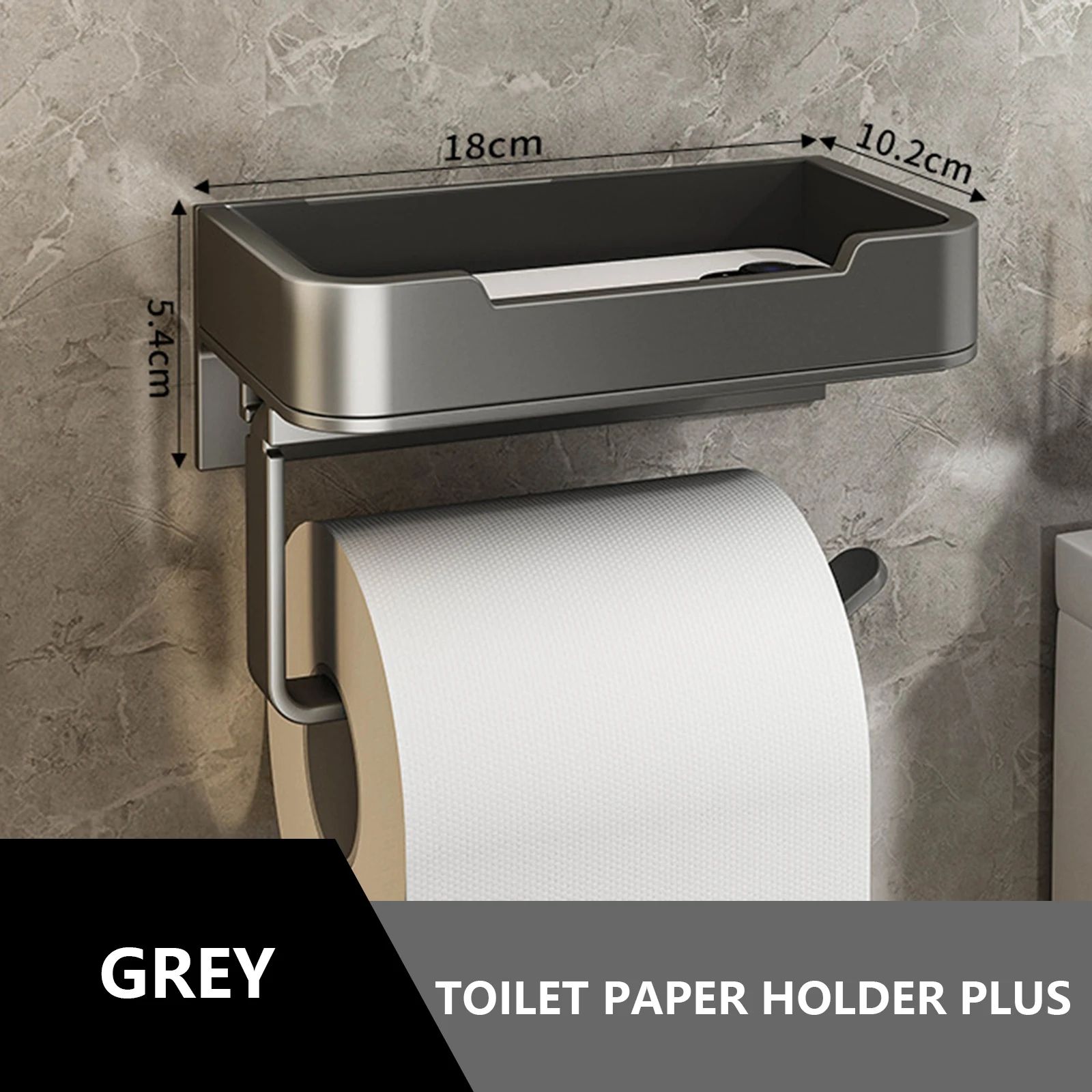 Aluminum Wall Mounted Toilet Paper Holder Shelf