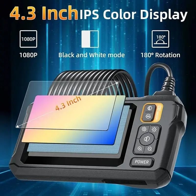 Industrial Endoscope Camera with 4.3 Inch Screen and Waterproof Probe