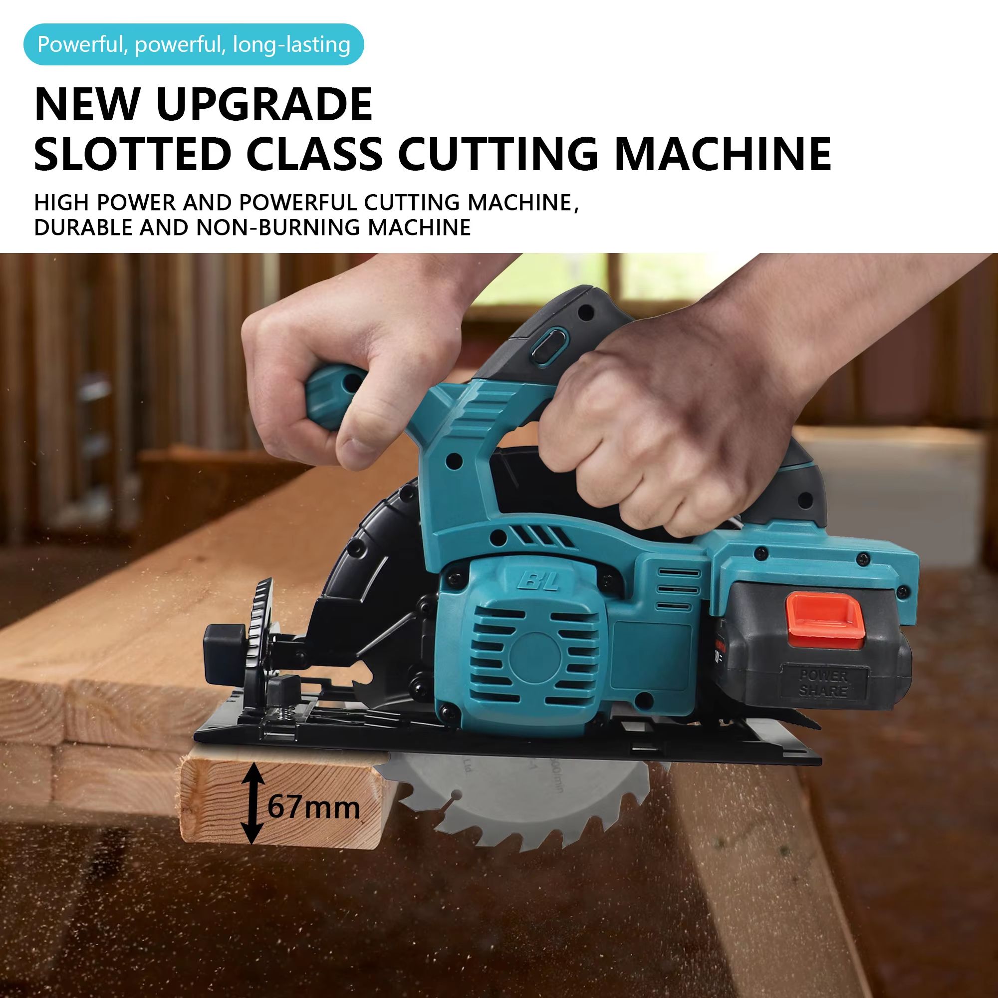 165mm Electric Circular Saw with Brushless Motor, Multi-Angle Cutting, Compatible with Makita 18V Battery – Includes Bat