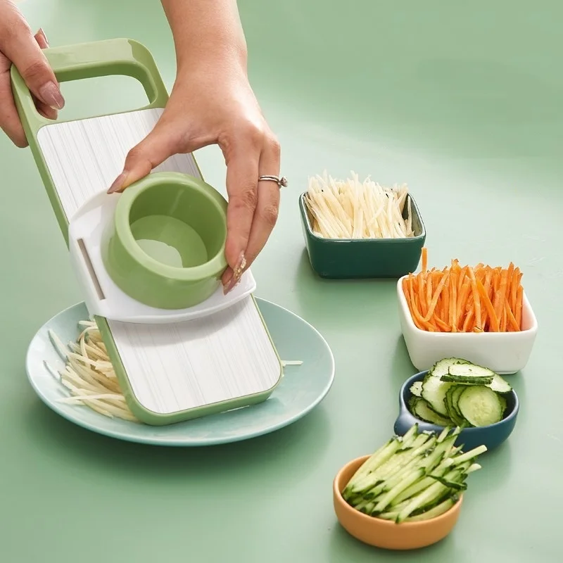 Safe Manual Vegetable Slicer Cutter, Stainless Steel Potato Shredders, Garlic Carrot Grater Chopper