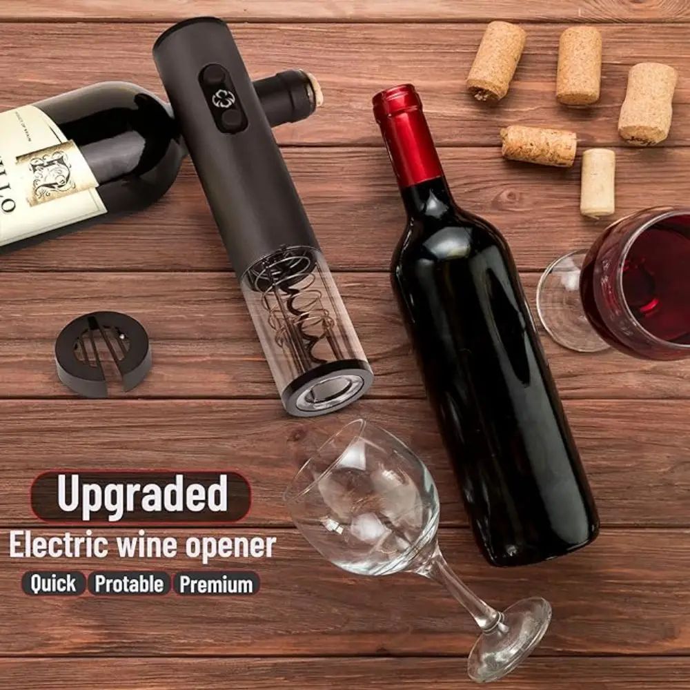 Automatic Electric Wine Opener with Foil Cutter – Cordless Cork Removal in Seconds