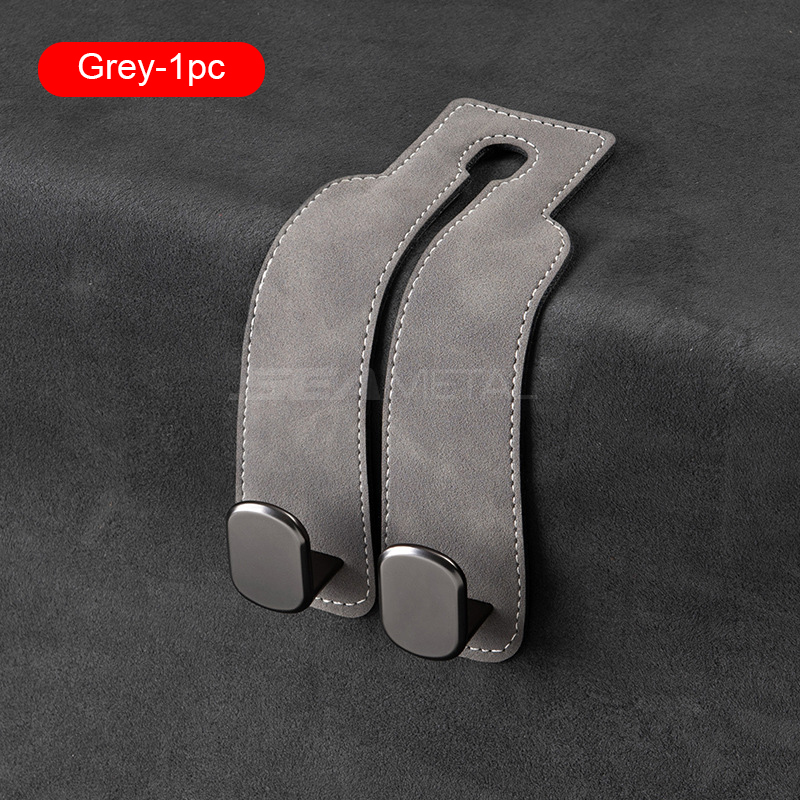Universal Car Headrest Hook Premium Suede Rear Seat Hanging Dual Hook Hanger with Large Load-Bearing Alloy Design