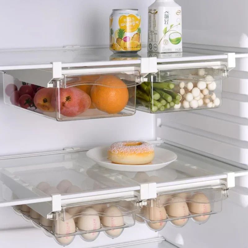 Fridge Drawer Organizer Sliding Food Storage Box Fresh Produce Keeper